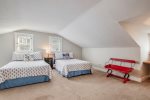 Upstairs bedroom with two queen beds